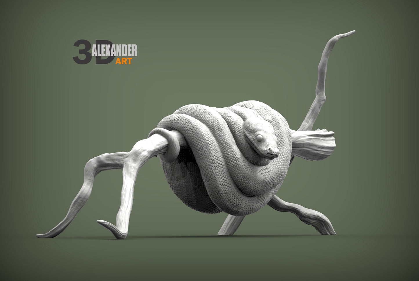 Green tree python - Resting