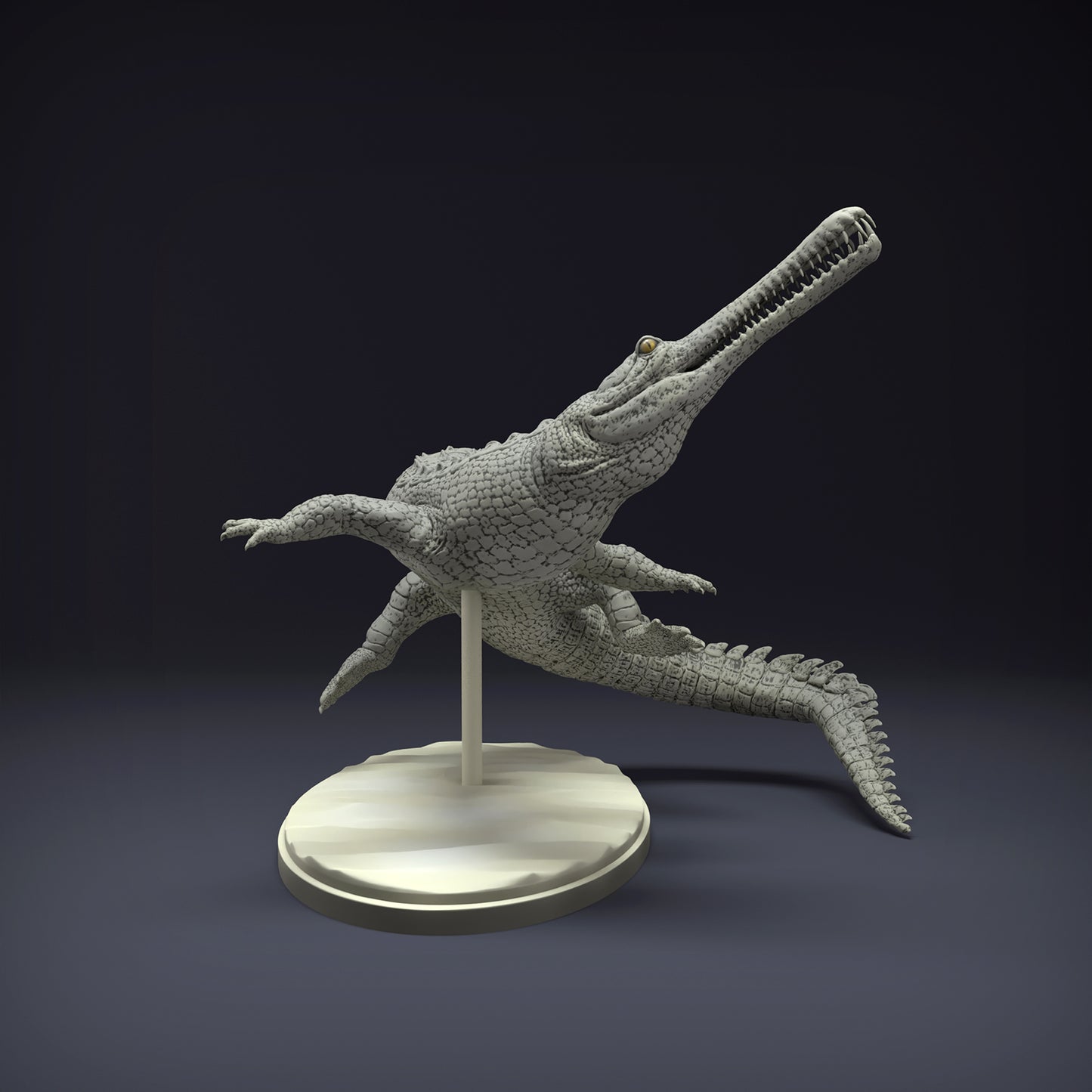 Gharial swimming