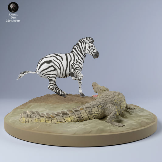 Nile crocodile vs zebra